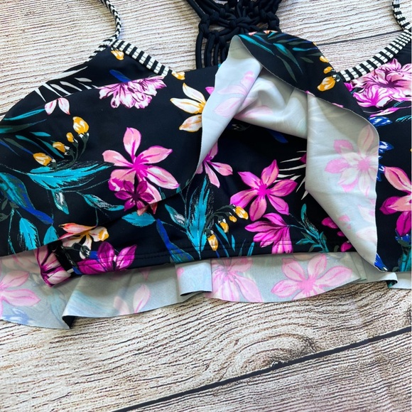 Floral High Neck Swim Top D/DD - Picture 2 of 4